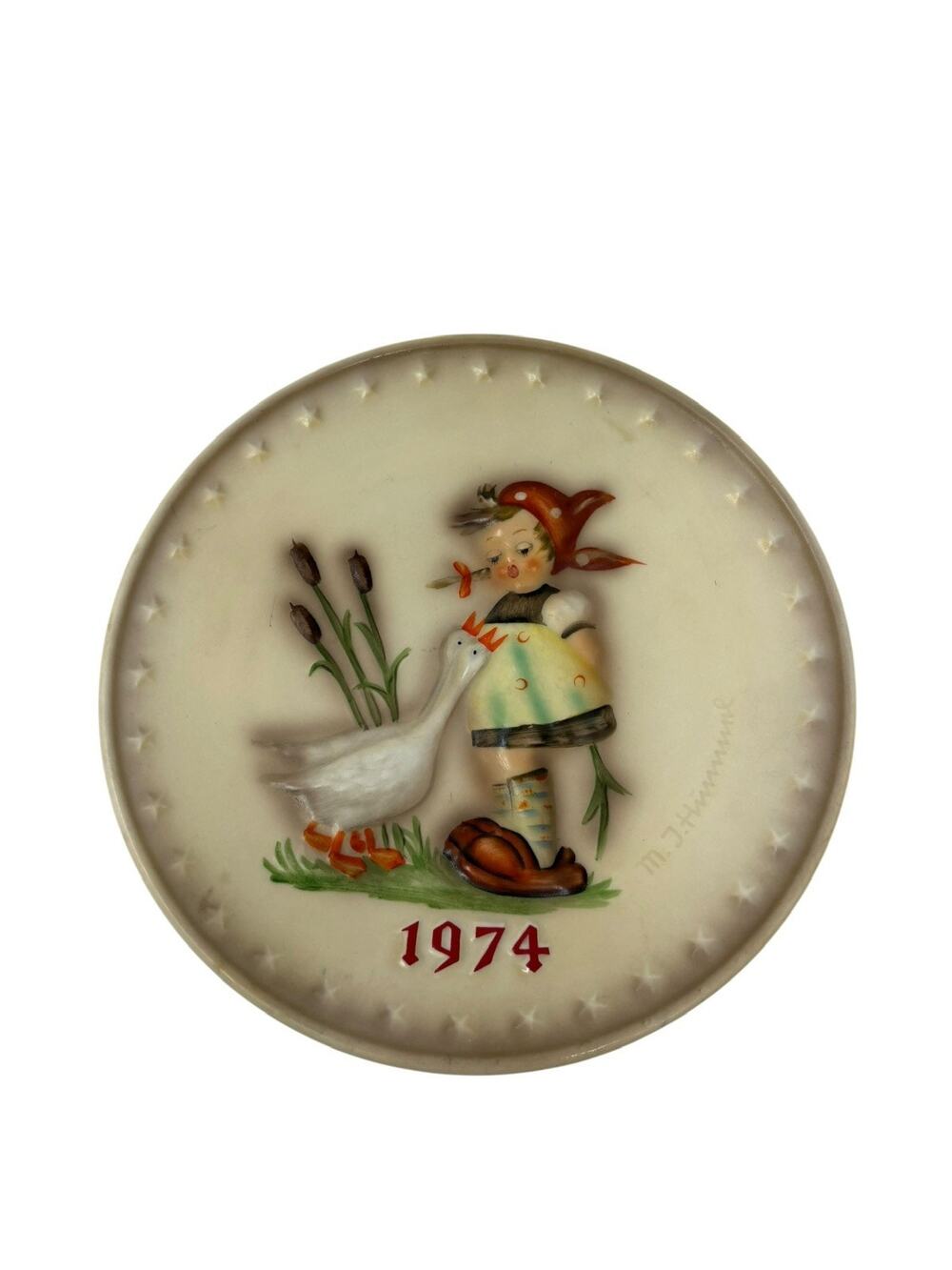 Vintage 1974 M.I. Hummel 4th Annual Plate Goose Girl HUM 267 Goebel W Germany